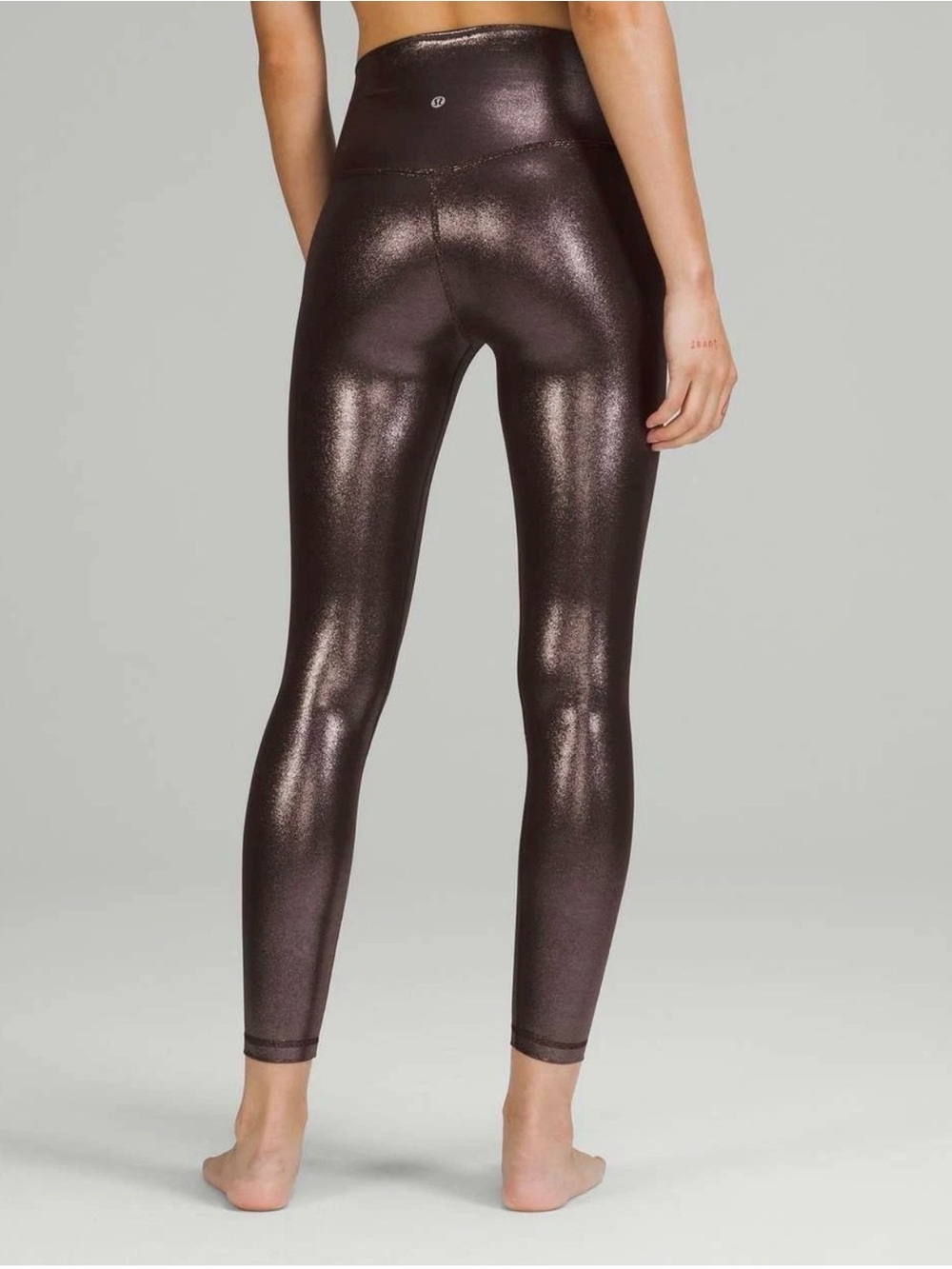 Lululemon Shiny High-Rise Leggings in Metallic Brown